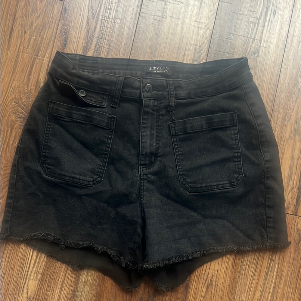 Judy Blue Black Jean Shorts High-Waisted Classic